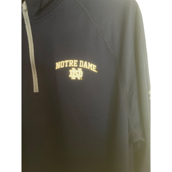 Under Armour Notre Dame Mens 1/4 Zip Long Sleeve Pullover 2XL Loose HeatGear Nav - Picture 4 of 4
